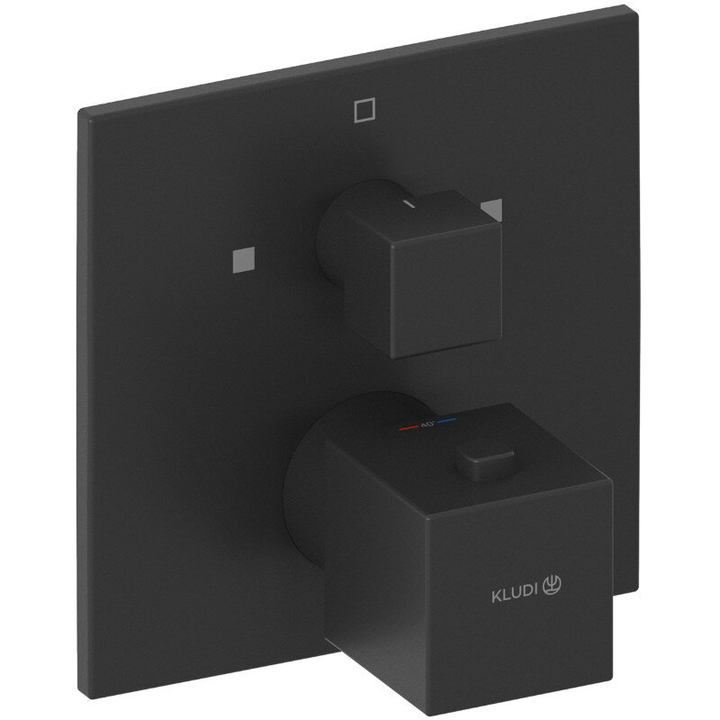 Термостатический смеситель для ванны и душа Kludi Decus 548103975 черный матовый