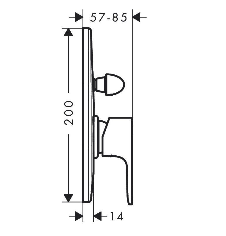 Чертеж Смеситель для душа hansgrohe Rebris E 72458000