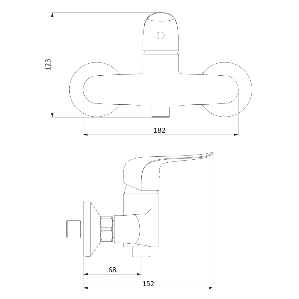 Чертеж Смеситель для душа Damixa Palace Evo 2 (322000000)