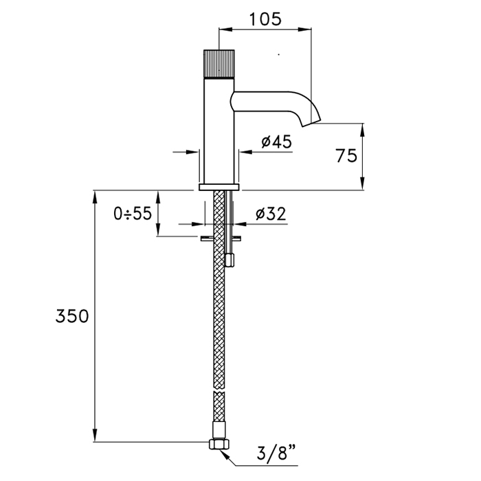 Чертеж Смеситель для раковины Stella Sirius SR00100CR00