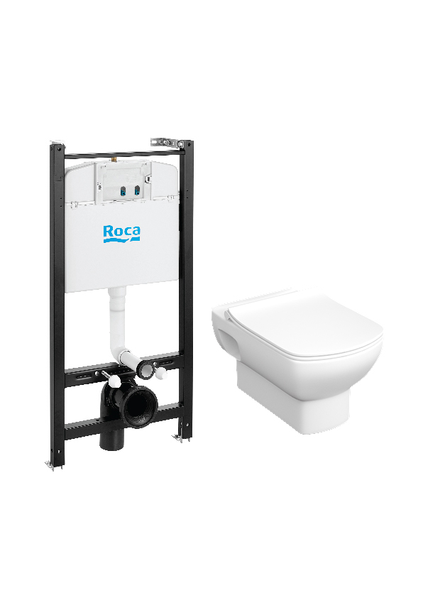 Подвесной унитаз + инсталляция + Slim сиденье ПЭК Roca Dama Senso Pack 893104680 (без кнопки)