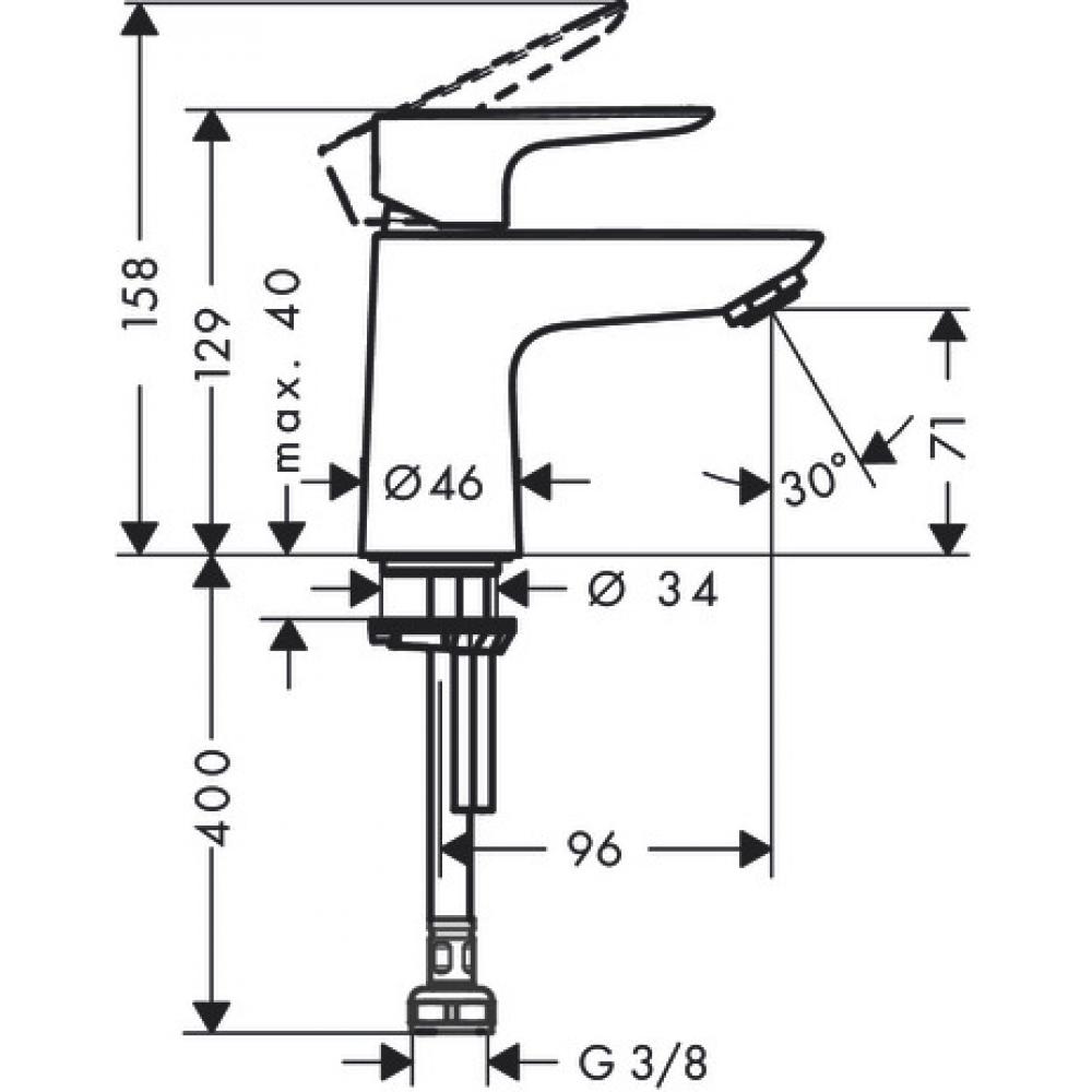 Чертеж Кран для холодной воды hansgrohe Talis E 71706000