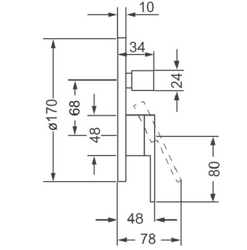 Чертеж Смеситель для ванны с переключателем Villeroy&Boch Architectura TVS10335300061