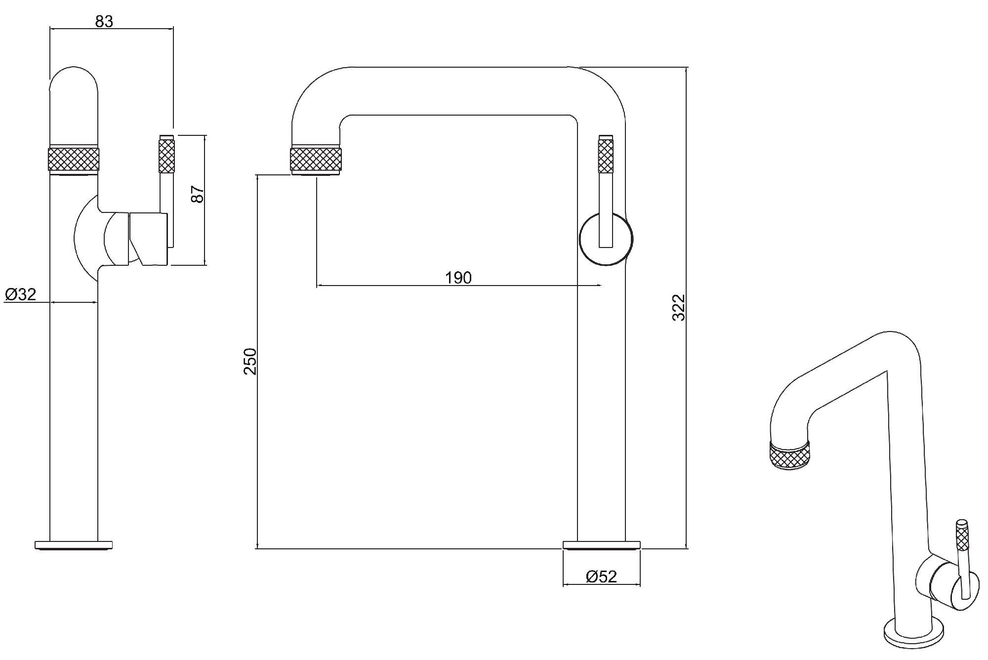 Чертеж Смеситель Allen Brau Reality 5.32002-00