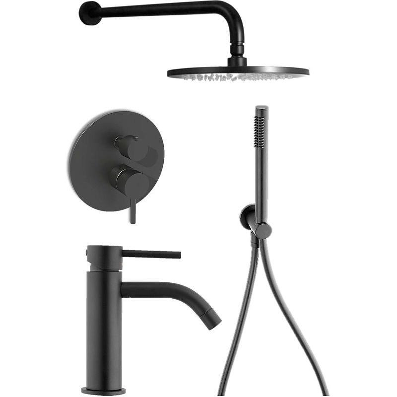 Комплект смесителей Paffoni Light KITLIG018NO071, черный матовый