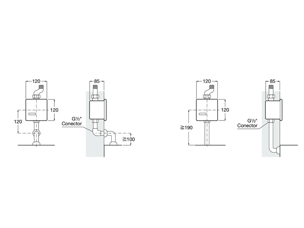 Чертеж Панель сенсорная Roca Sentronic-S 5A8102CM0
