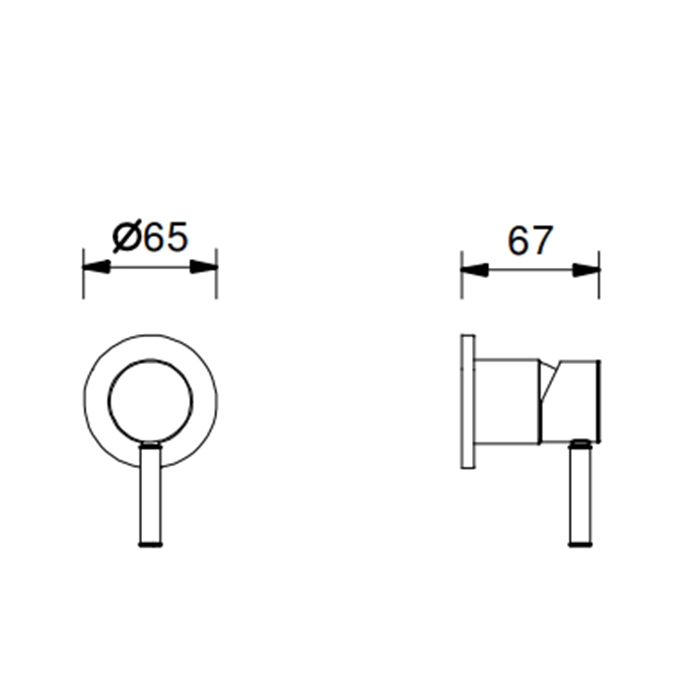 Чертеж Смеситель для душа Fantini Nostromo 50 13 E863B черный