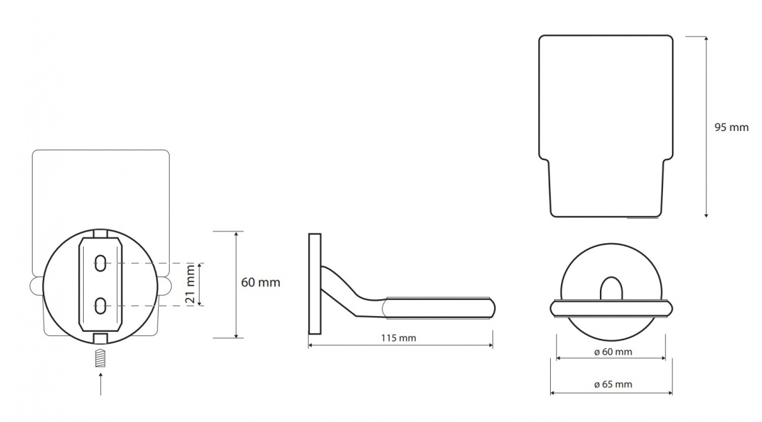 Чертеж Стакан для зубных щеток Bemeta Nox 102410010