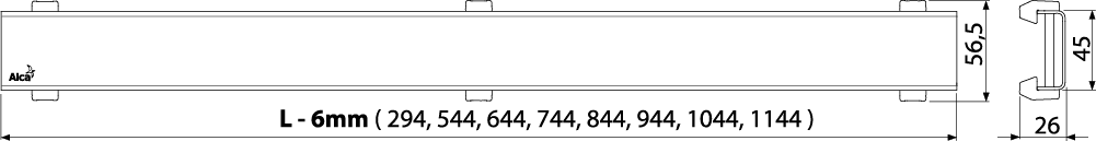 Чертеж Решетка для душевого лотка Alcadrain DESIGN-750ANTIC