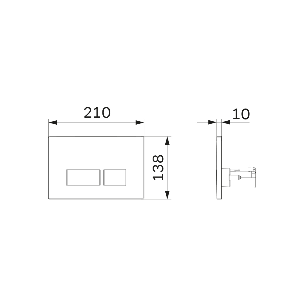 Чертеж Клавиша смыва AM.PM Pro S I047031 матовый никель