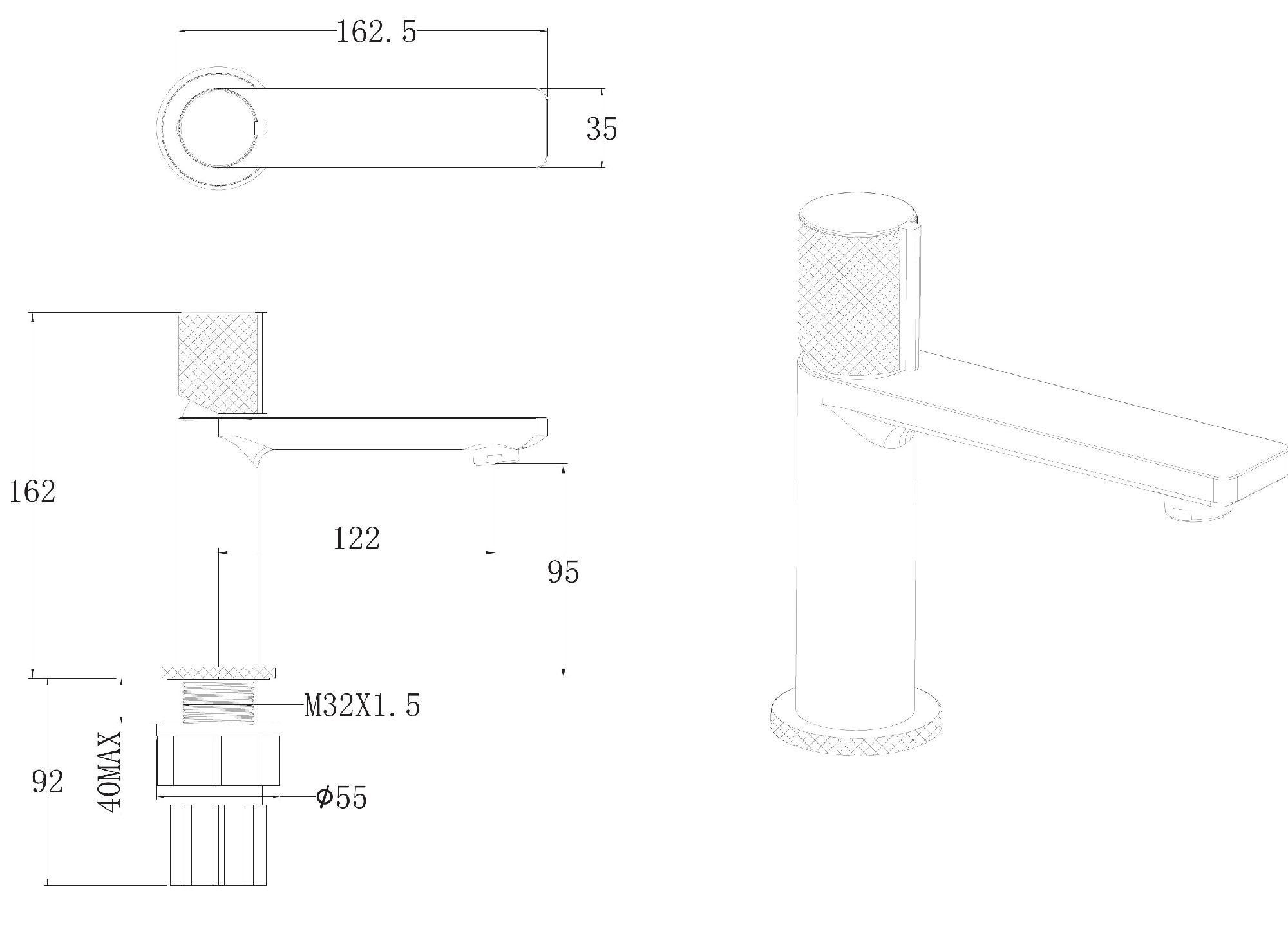 Чертеж Смеситель Allen Brau Liberty 5.33001-31