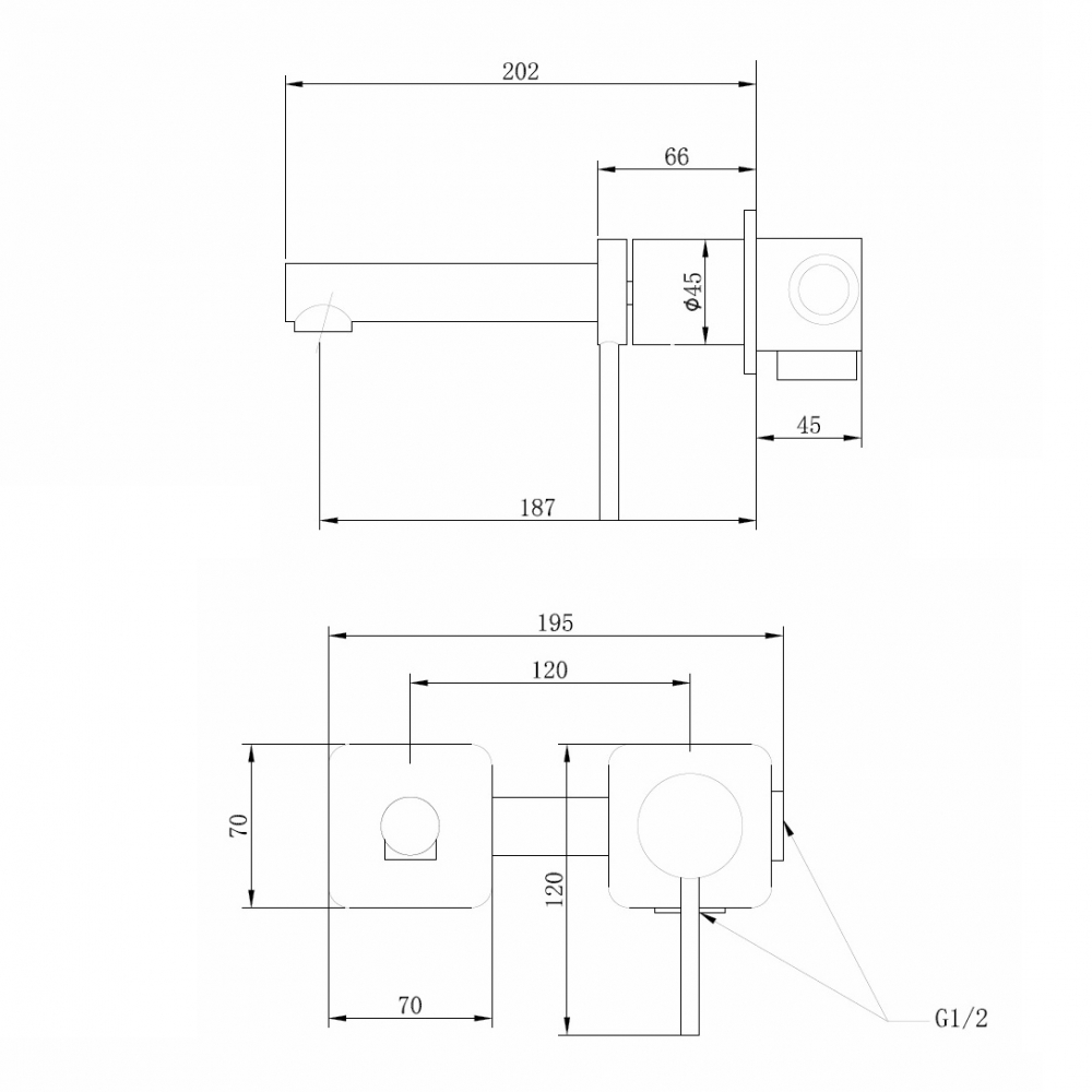 Чертеж Смеситель для раковины Abber Emotion AF8812NG никель