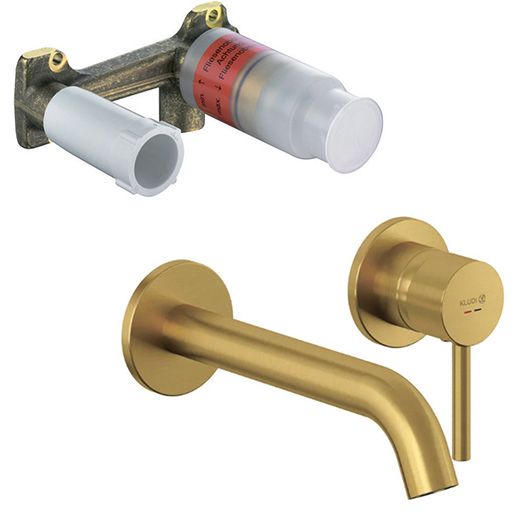 Смеситель для раковины Kludi Bozz 38245N076S брашированное золото