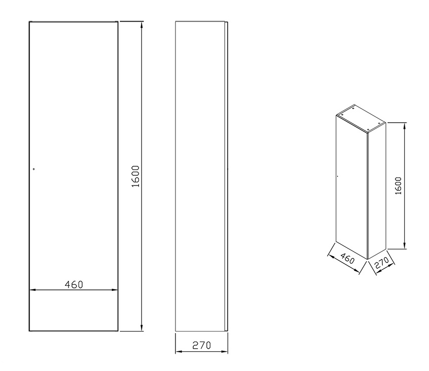 Чертеж Шкаф-пенал Ravak SB Formy X000001260 460 белый
