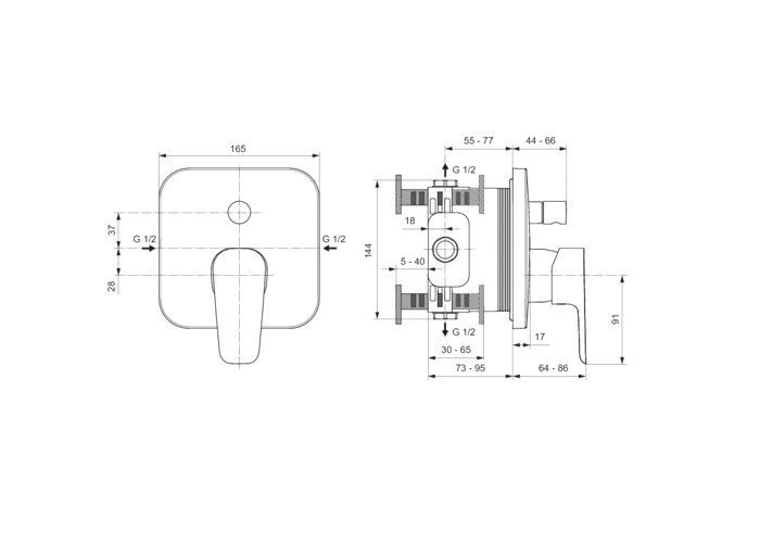 Смеситель для ванны и душа Ideal Standard