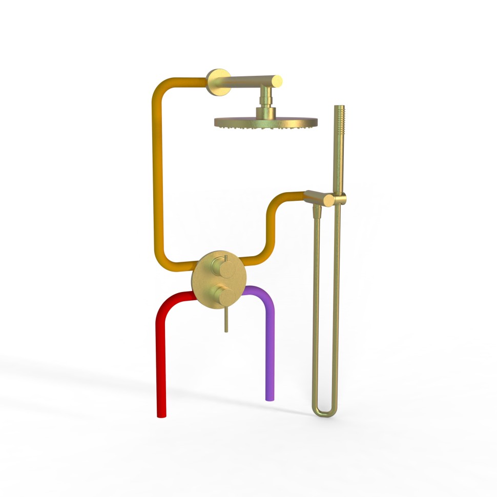 Душевой комплект Paini Cox 78PJSET26911SH золото матовое