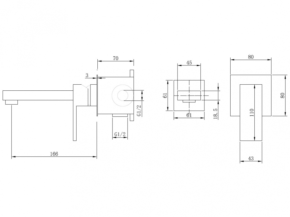 Чертеж Смеситель для раковины Abber Daheim AF8212