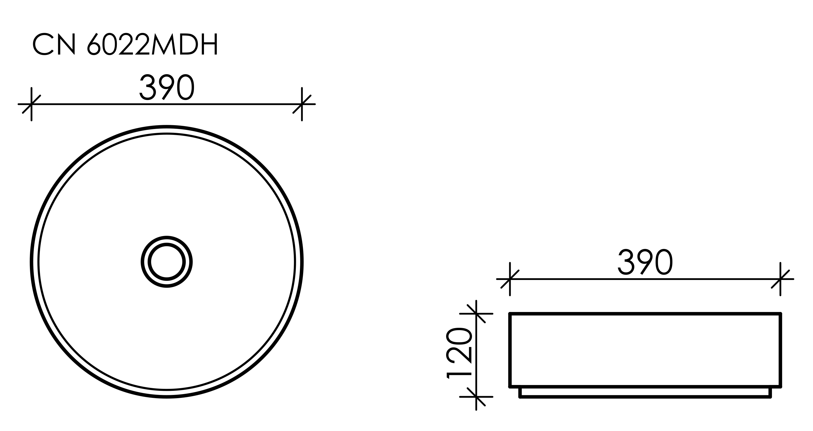 Чертеж Раковина Ceramica Nova Element CN6022MDB коричневый