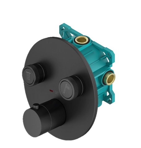 Термостатический смеситель для душа Plumberia Selection Psbox KITPSB1902NO черный матовый