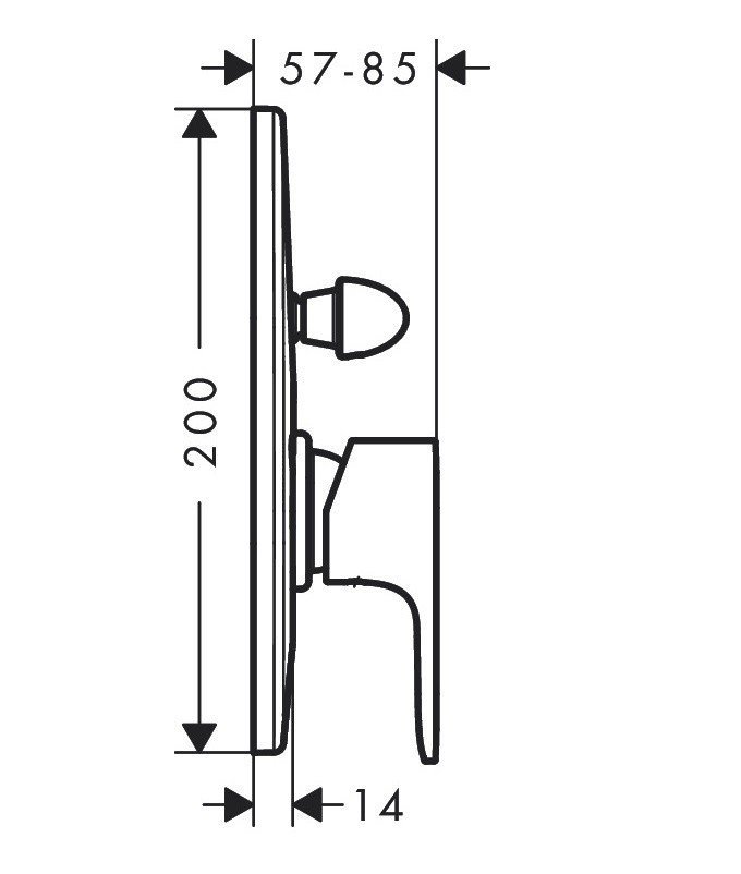 Чертеж Смеситель для душа hansgrohe Rebris S 72448000
