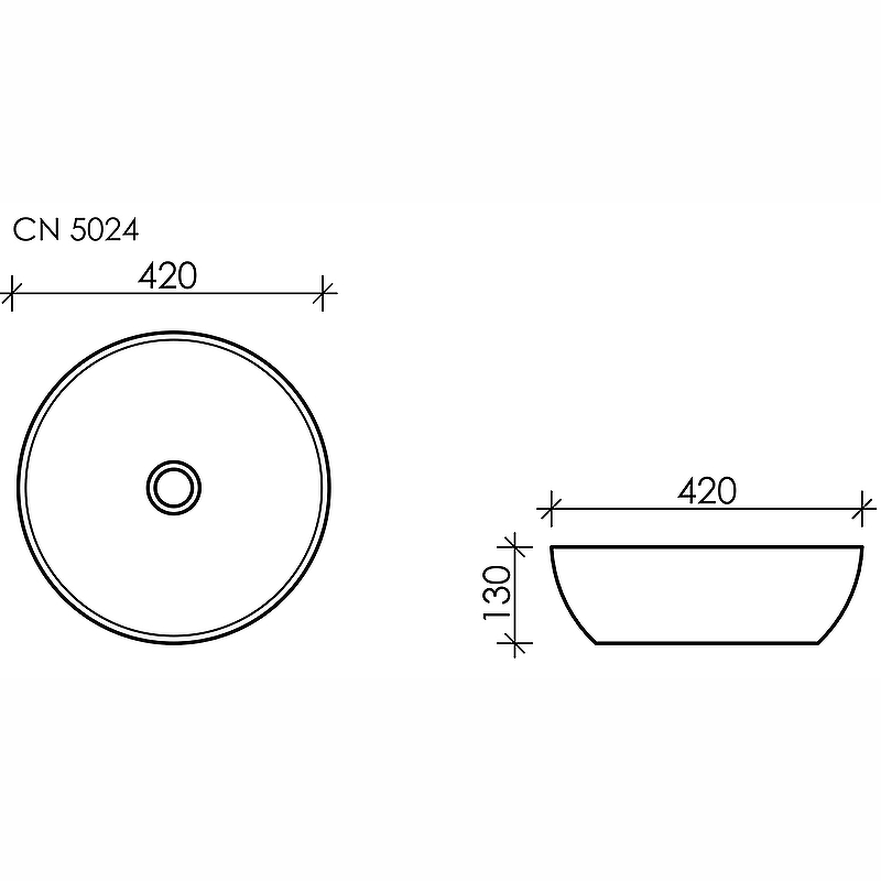 Чертеж Раковина Ceramica Nova Element CN5024