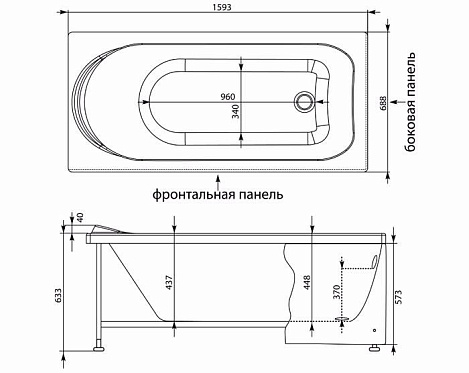 Акриловая ванна Aquanet Nord 160x70 204018