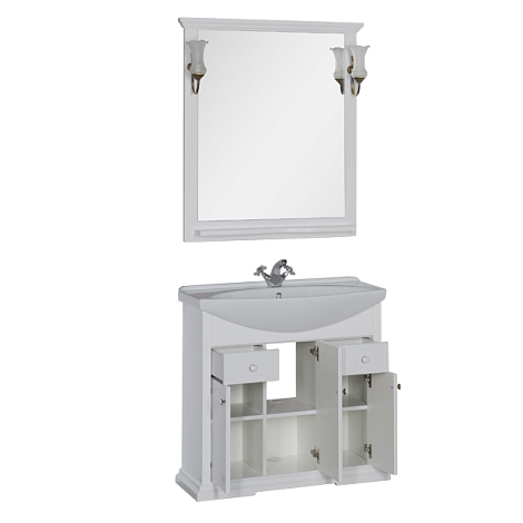Комплект мебели Aquanet Лагуна 85 (175445) белый (Тумба+раковина+зеркало)