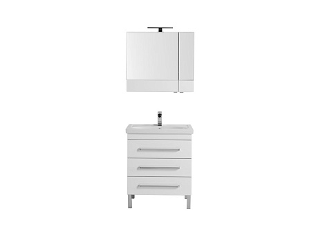 Комплект мебели Aquanet Сиена 70 (196502), Белый (Тумба+раковина+зеркало)