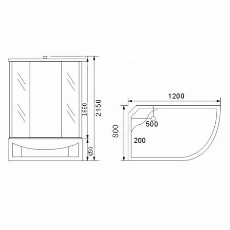 Душевая кабина Aqualux AQ-4073GFL MODO-130