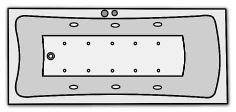 Комплектация Kolpa Arianna 170 Superior (массаж: боковой, аэромассаж)