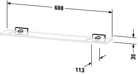 Полка стеклянная Duravit Karree 0099501000