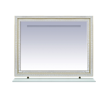 Зеркало с полочкой Misty Fresko Л-Фре03120-0117, белый краколет с патиной