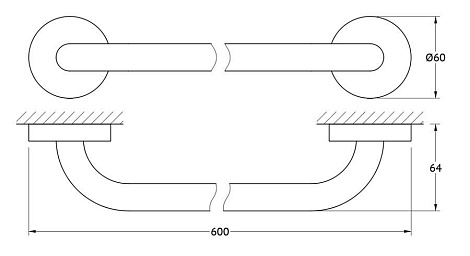 Штанга для полотенца 60 cm ELLUX Elegance ELE 023