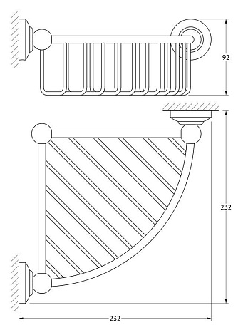 Полочка-решетка угловая 23 cm 3SC STILMAR STI 108