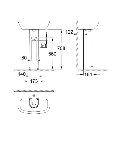 Пьедестал Grohe Bau Ceramic 39425000