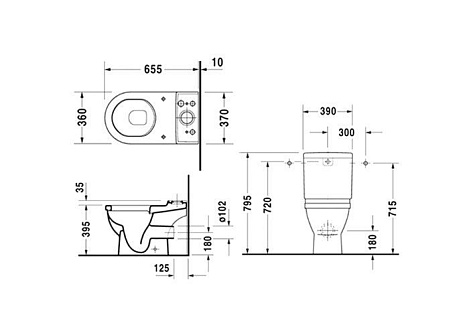 Чаша напольного унитаза Duravit Starck 3 126090000
