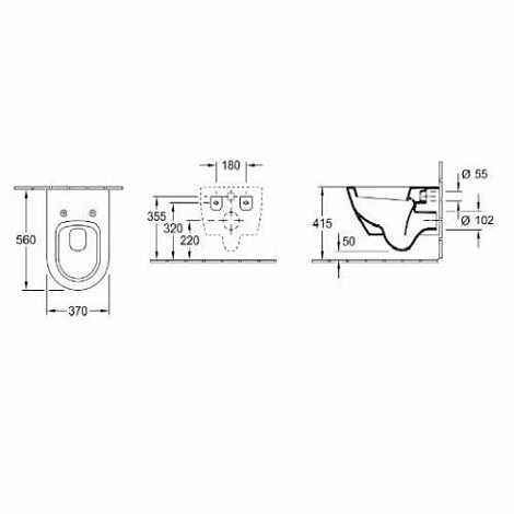 Подвесной унитаз Villeroy&Boch Subway 2.0 560010R2