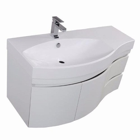 Тумба с раковиной Aquanet Опера 115 (169613+169398) левосторонняя белая
