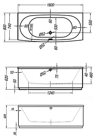 Акриловая ванна Kolpa Vip 180 Basis 180x80