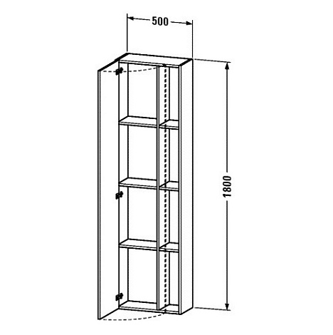 Шкаф-пенал Duravit Durastyle (DS1248L5353) DS 1248 L 53 53 темный каштан