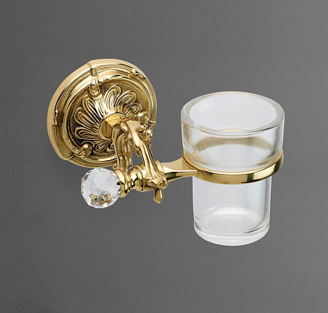 Стакан подвесной керамика ART&MAX BAROCCO CRYSTAL AM-1787-Do-Ant-C Античное золото