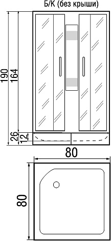 Душевая кабина River Neva Б/К 80/26 МТ