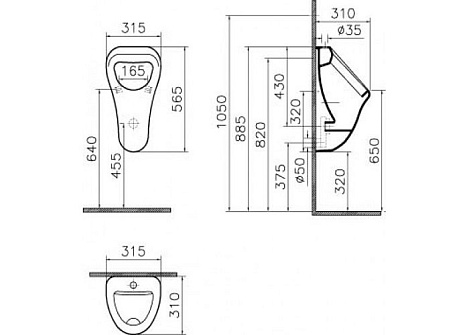 Писсуар Vitra Arkitekt 6202B003-0198