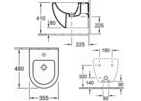 Биде подвесное Villeroy&Boch Subway 740600R1