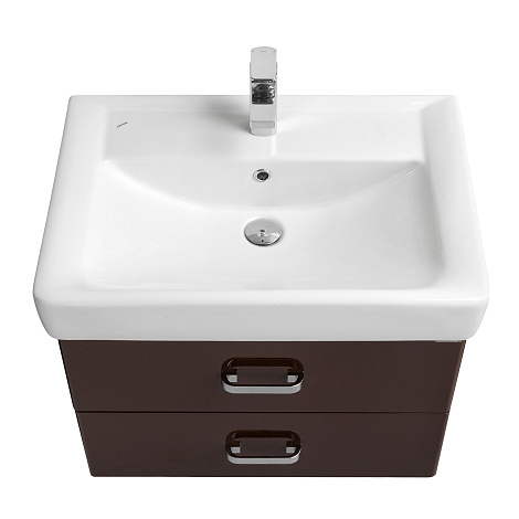 Комплект мебели Aquaton Америна 70 R (1A137601AM430) темно-коричневый (Тумба+раковина+зеркало)