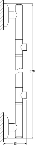 Штанга для 2-х аксессуаров 58 cm FBS Standard STA 074