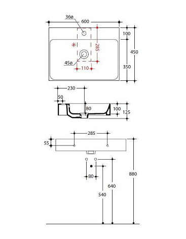 Раковина KERASAN Cento 60 3531bi*1