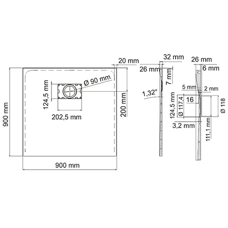 Душевой поддон WasserKRAFT Main 41T03