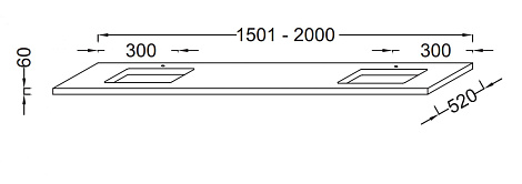 Столешница для раковины Jacob Delafon Parallel EB55-2000-E10 Квебекский дуб