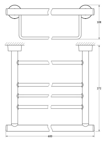 Полка для полотенец со штангой 60 cm FBS Nostalgy NOS 042